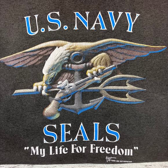 Vintage 1980s U.S. Navy Seals "My Life for Freedom" T-shirt - Picture 8 of 9